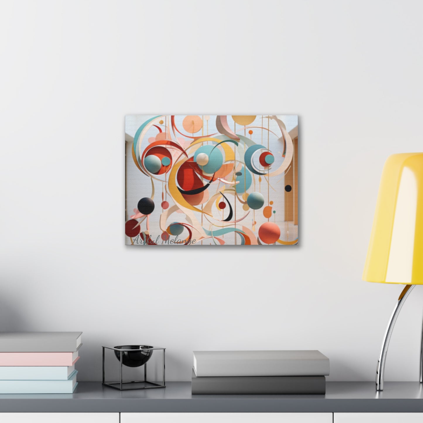 Harmony in Cyan and Peach- Graphic Print