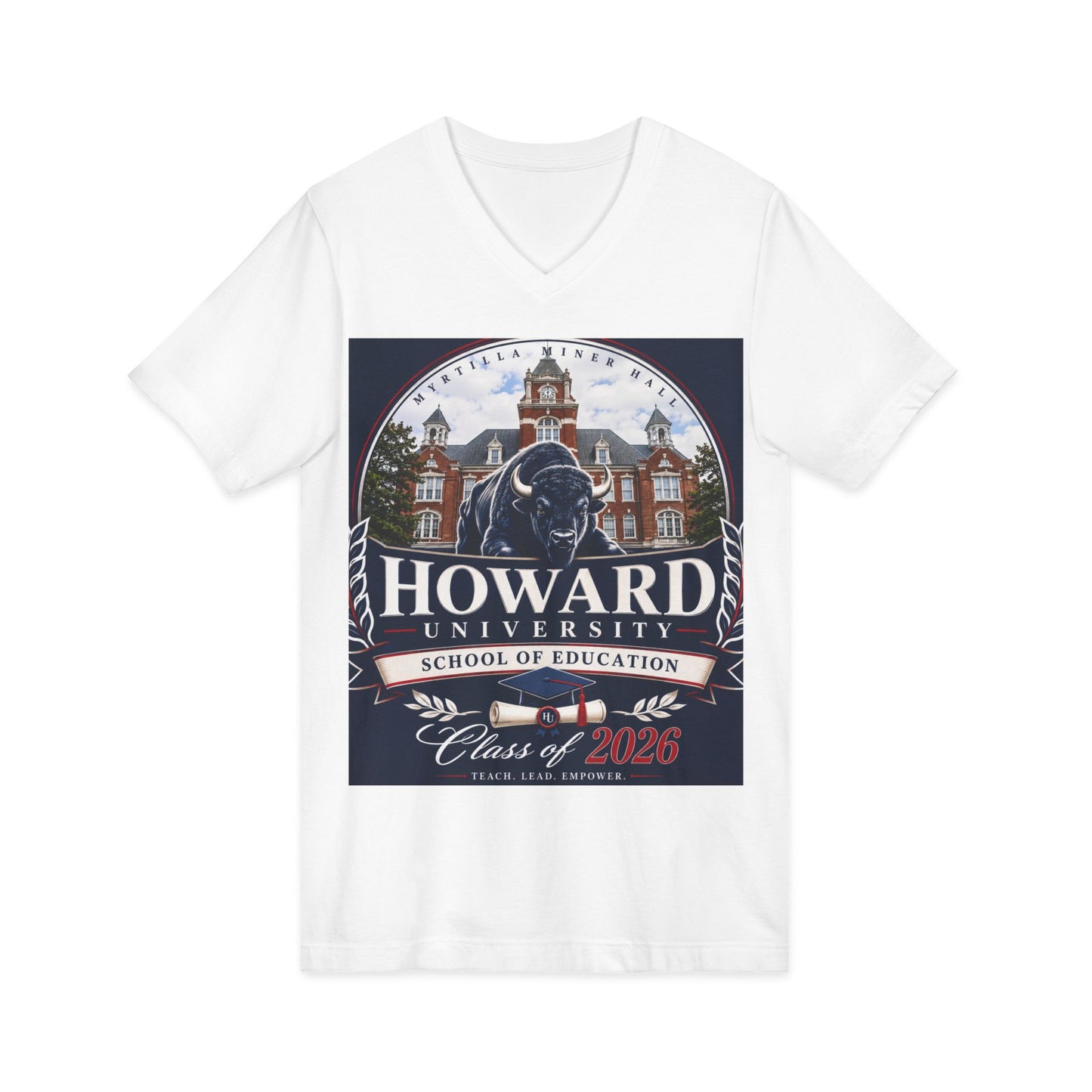 Howard University Class of 2026 Unisex V-Neck T-Shirt | The Mecca Incoming Class Tee