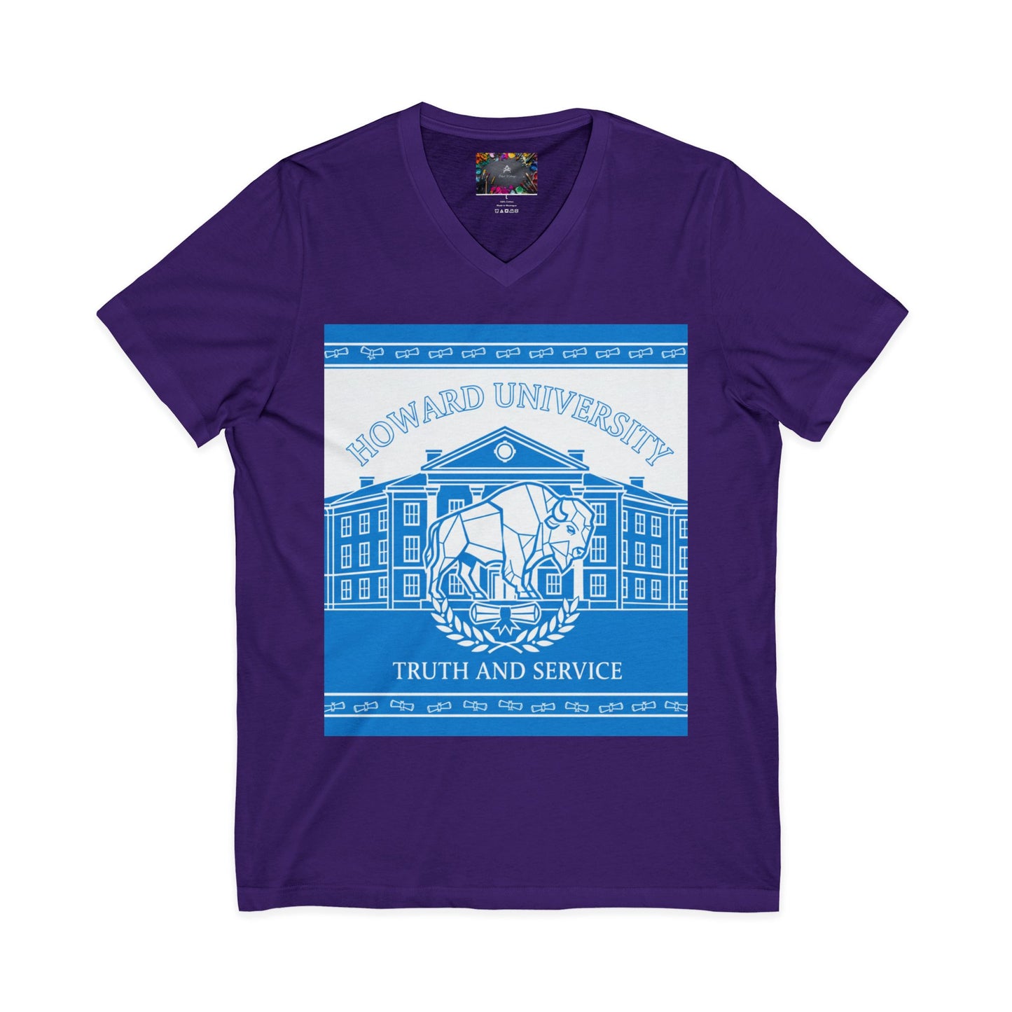 Howard University/ Truth and Service Unisex V-Neck T-Shirt
