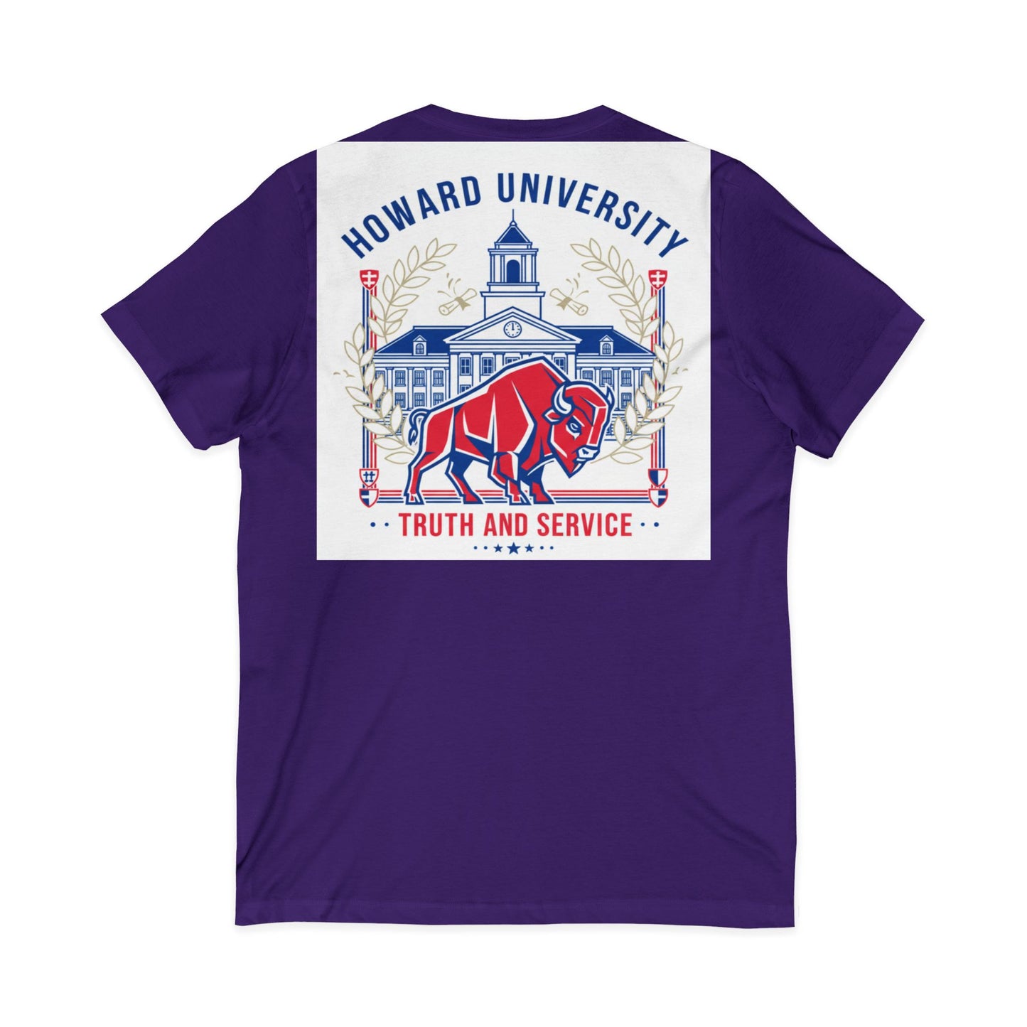 Howard University/ Truth and Service Unisex V-Neck T-Shirt 4