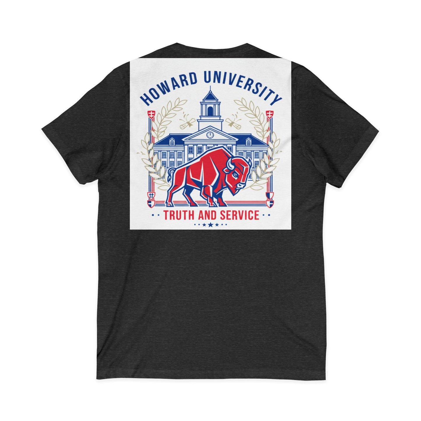 Howard University/ Truth and Service Unisex V-Neck T-Shirt 4