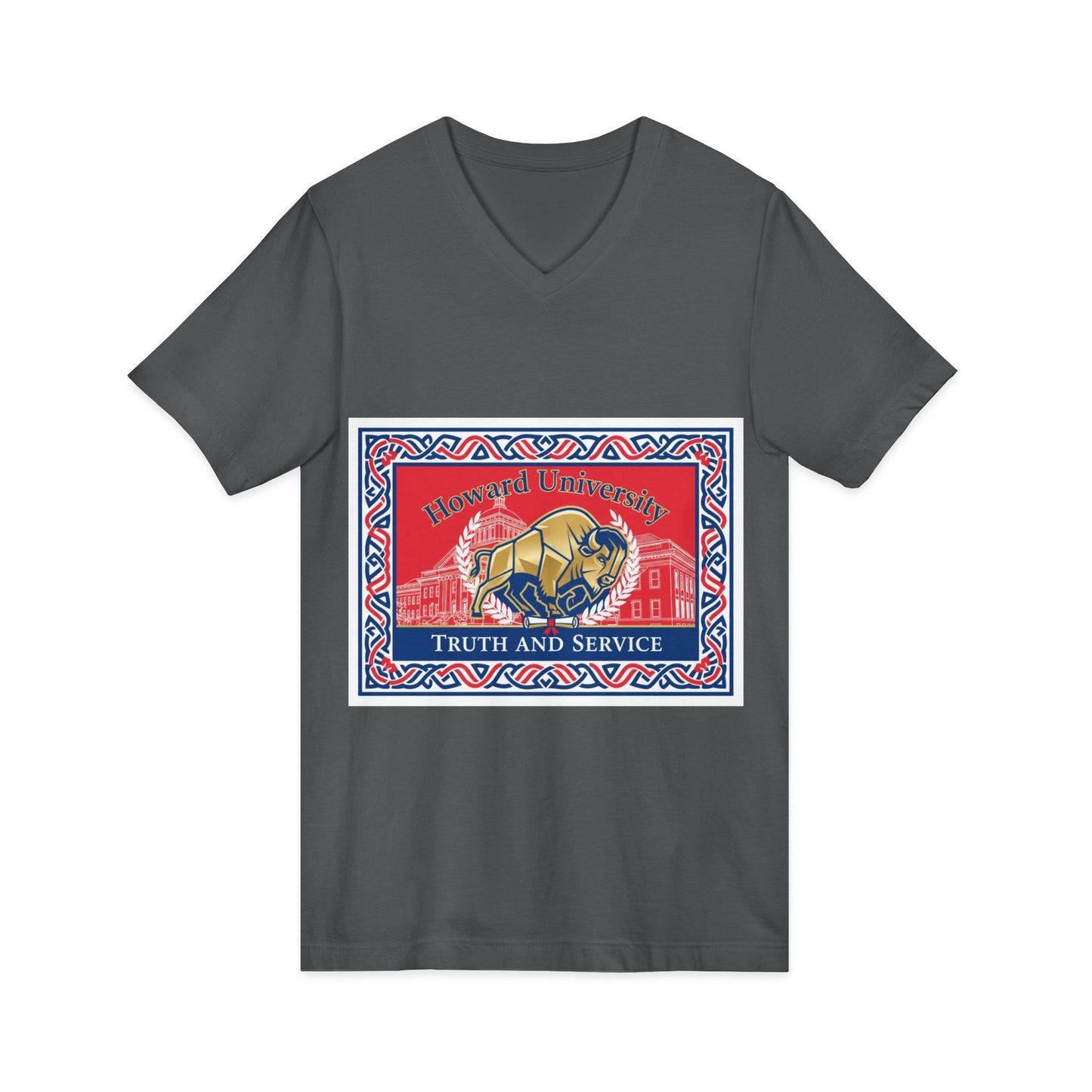 Howard University/ Truth and Service Unisex V-Neck T-Shirt
