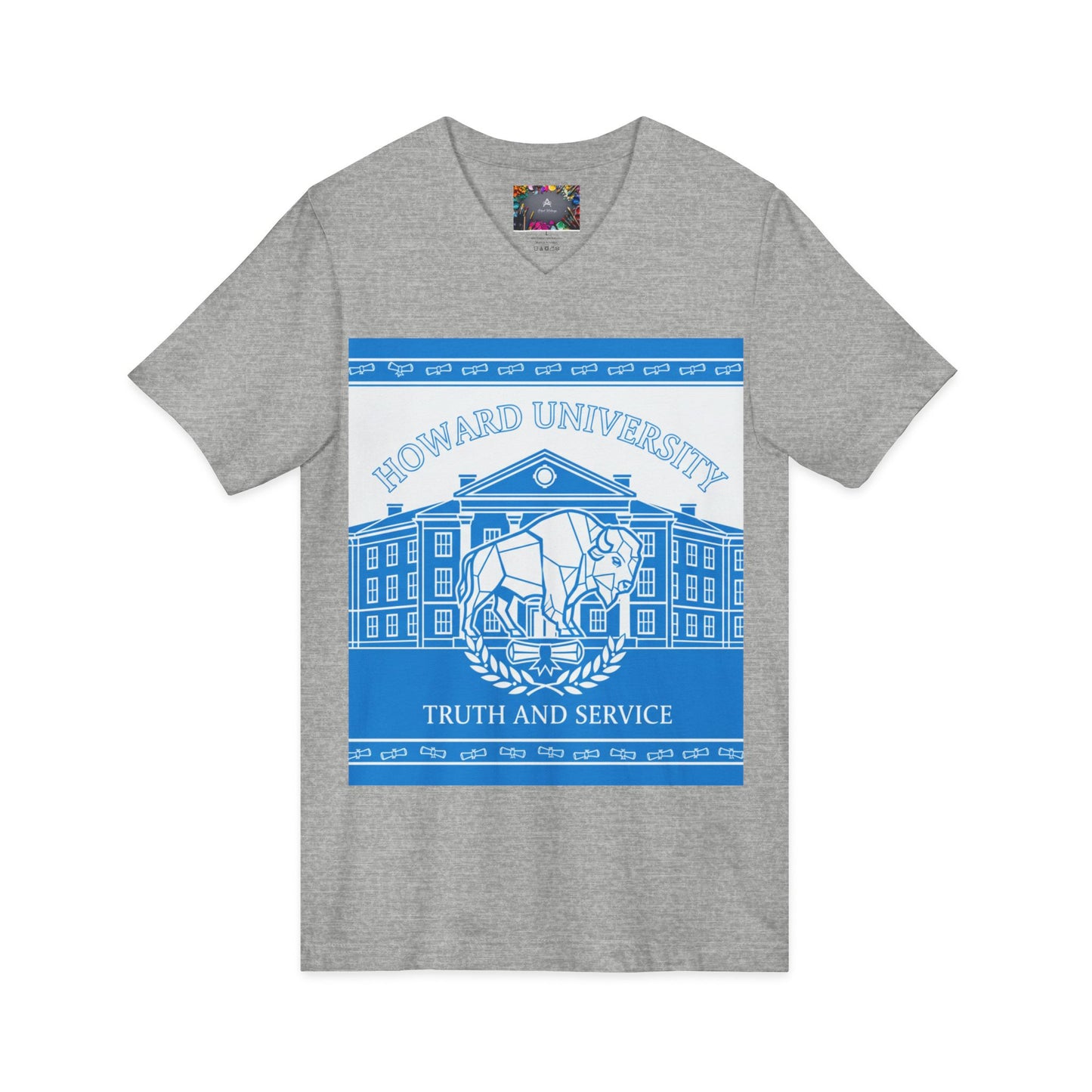 Howard University/ Truth and Service Unisex V-Neck T-Shirt