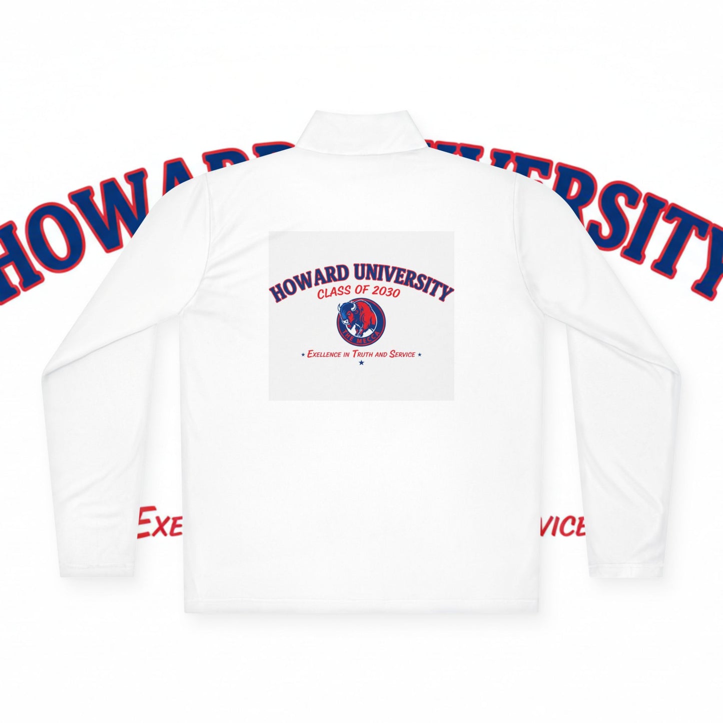 Howard University Legacy Unisex 1/4 Zip Pullover – Classic Solid Color HBCU Pride Collection/ Truth and Service