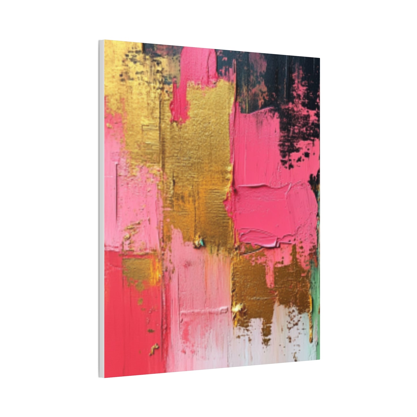 Acrylic Abstract Canvas Print - Homage to the Divine Nine/Pink Green Black and Gold 3
