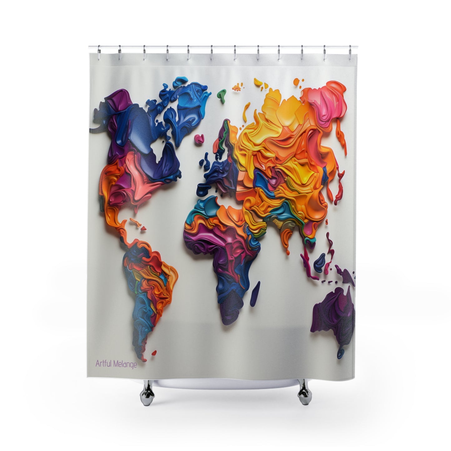 Canvas Cascade: Abstract Acrylic Art Shower Curtain Collection 265