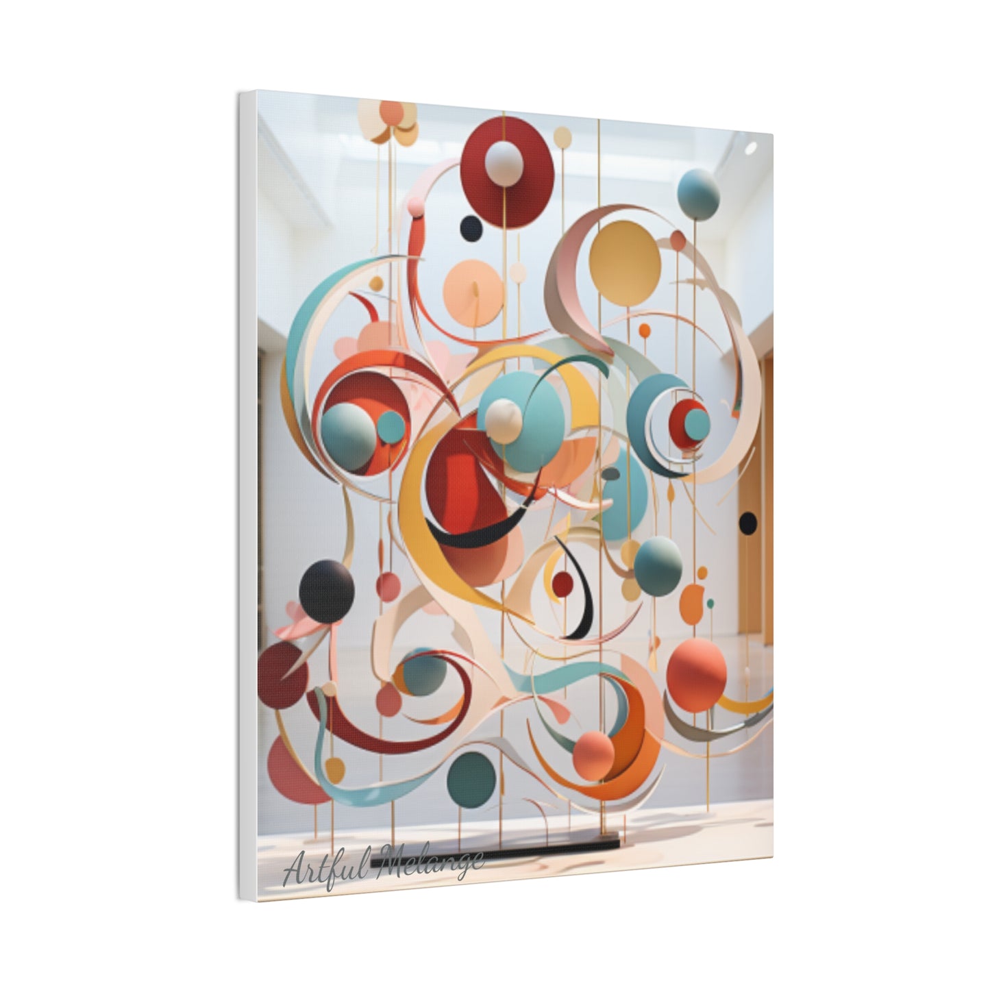 Harmony in Cyan and Peach- Graphic Print