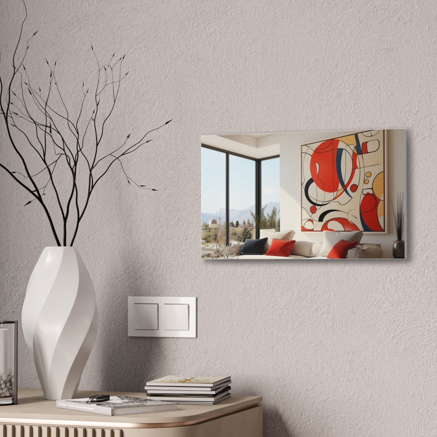 Crimson Elegance: A Symphony of Sophistication Canvas Print