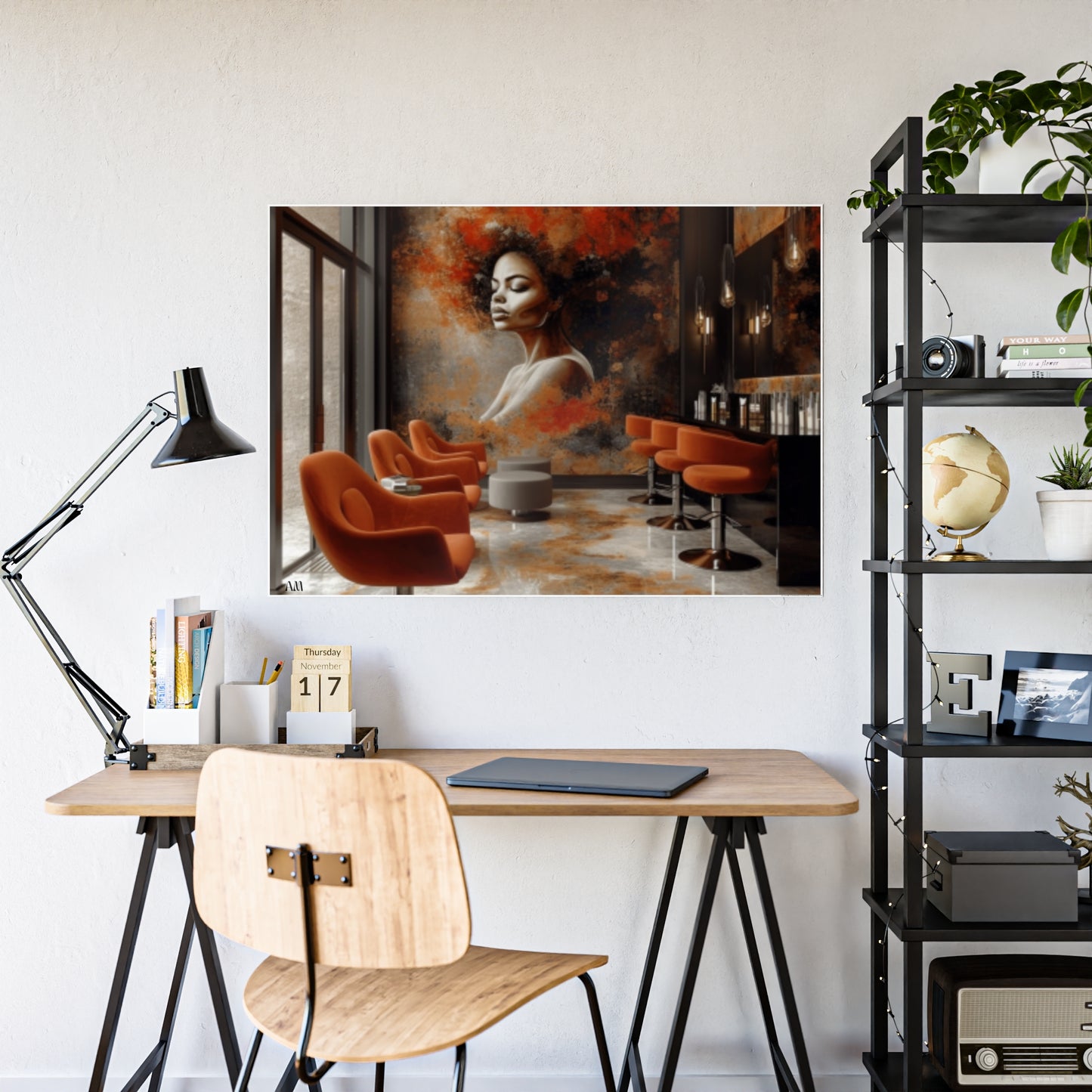 Black Hair Salon Interiors: Poster Prints Celebrating Style
