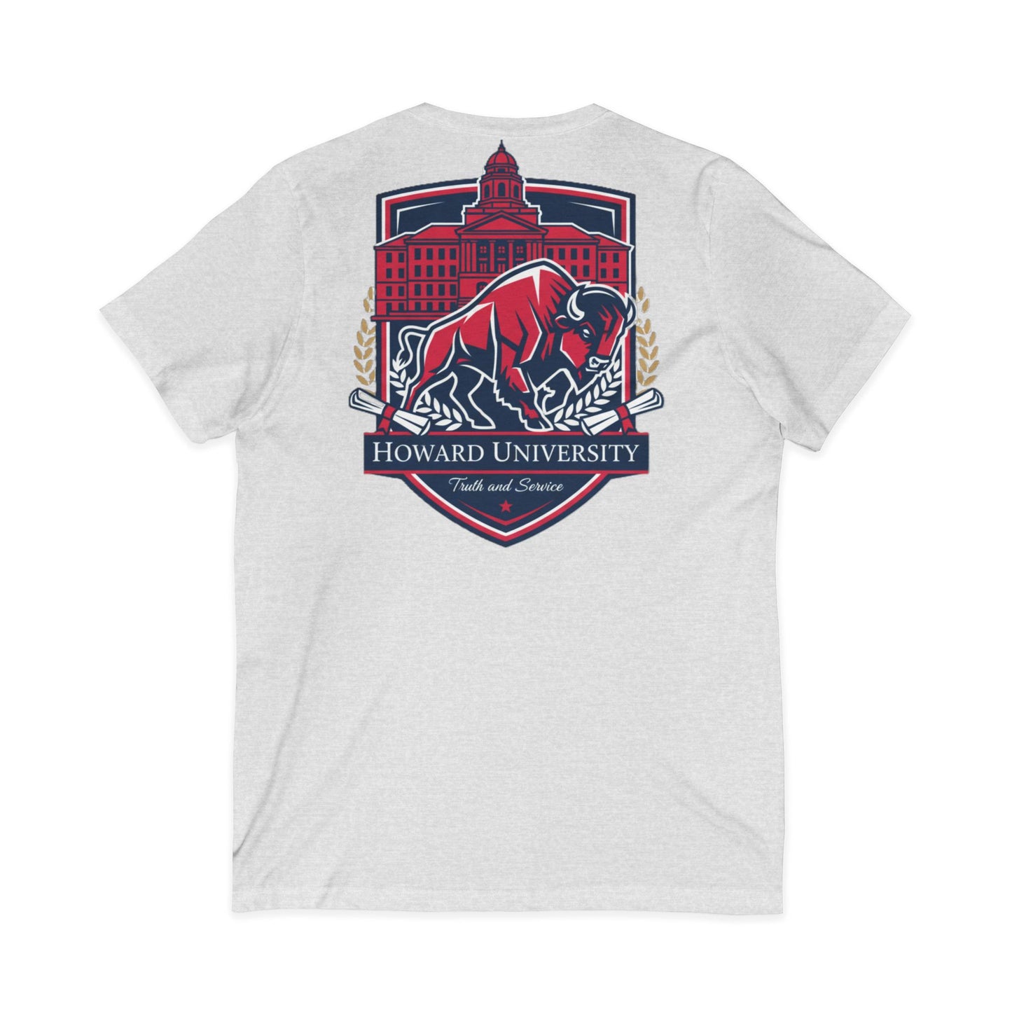 Howard University/ Truth and Service Unisex V-Neck T-Shirt 5
