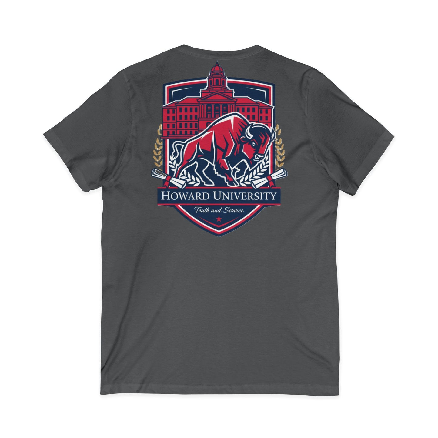 Howard University/ Truth and Service Unisex V-Neck T-Shirt 5