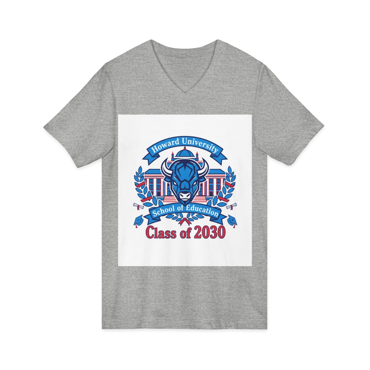 Howard University Class of 2030 Unisex V-Neck T-Shirt | The Mecca Incoming Class Tee