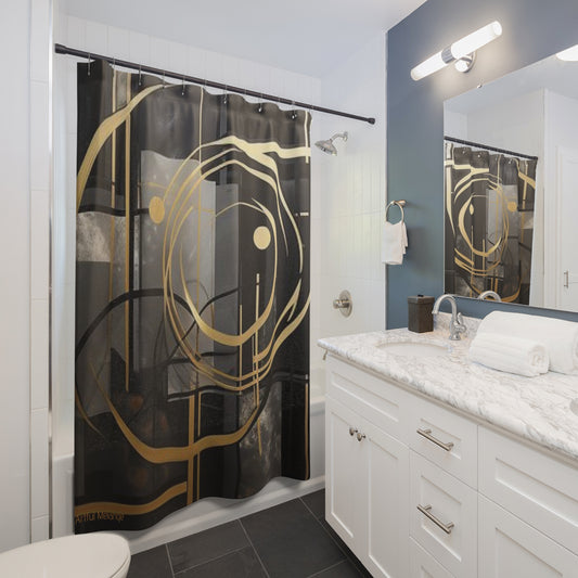 Canvas Cascade: Abstract Acrylic Art Shower Curtain Collection