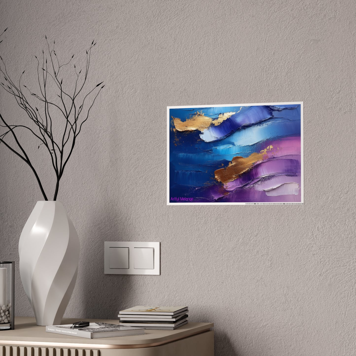 Gleaming Acrylic Abstract Poster: A Spectrum of Colorful Elegance