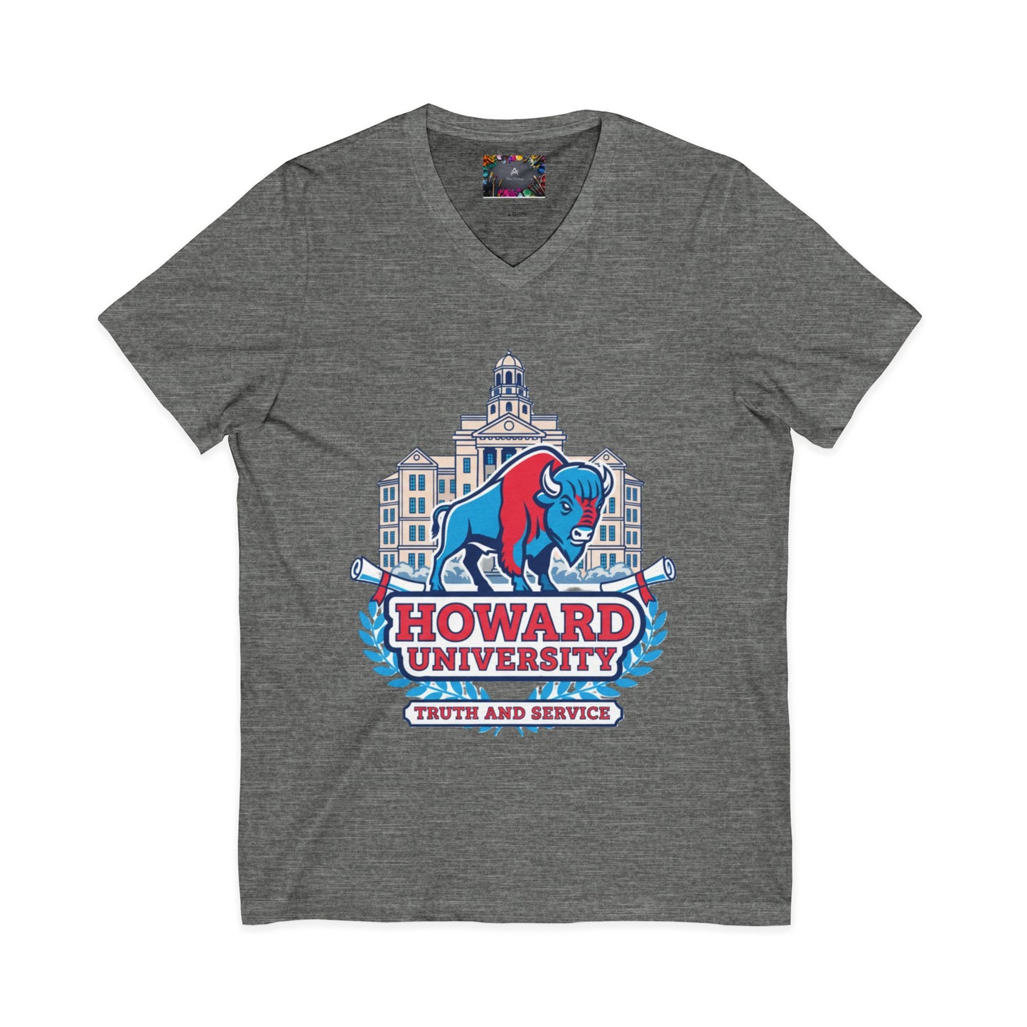 Howard University/ Truth and Service Unisex V-Neck T-Shirt