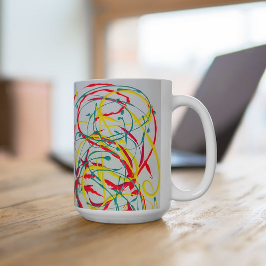 Artsy Abstract Ceramic Mug 15oz
