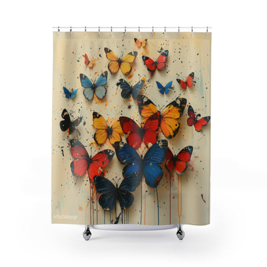 Fluttering Splendor Butterfly Shower Curtains