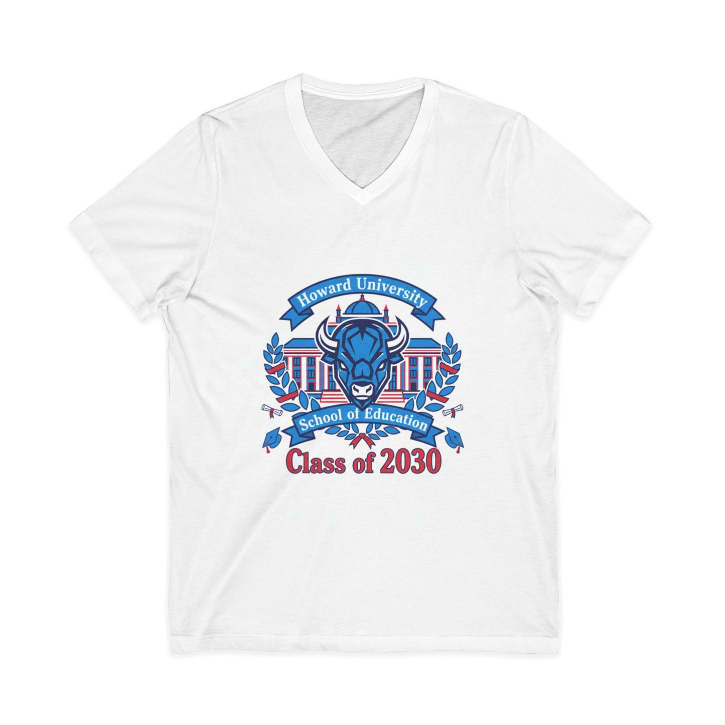 Howard University Class of 2030 Unisex V-Neck T-Shirt | The Mecca Incoming Class Tee