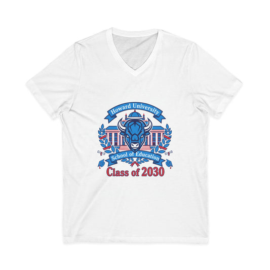 Howard University Class of 2030 Unisex V-Neck T-Shirt | The Mecca Incoming Class Tee