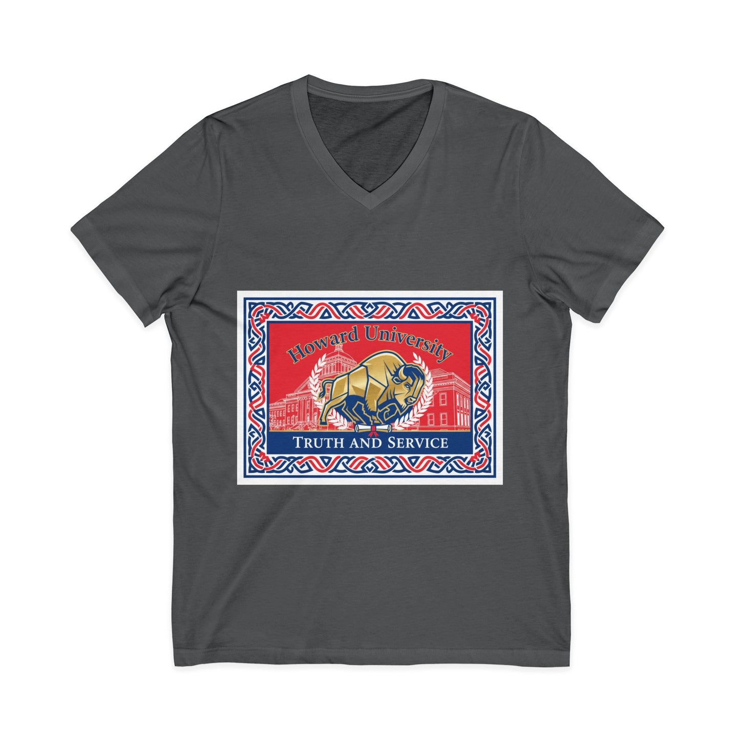 Howard University/ Truth and Service Unisex V-Neck T-Shirt