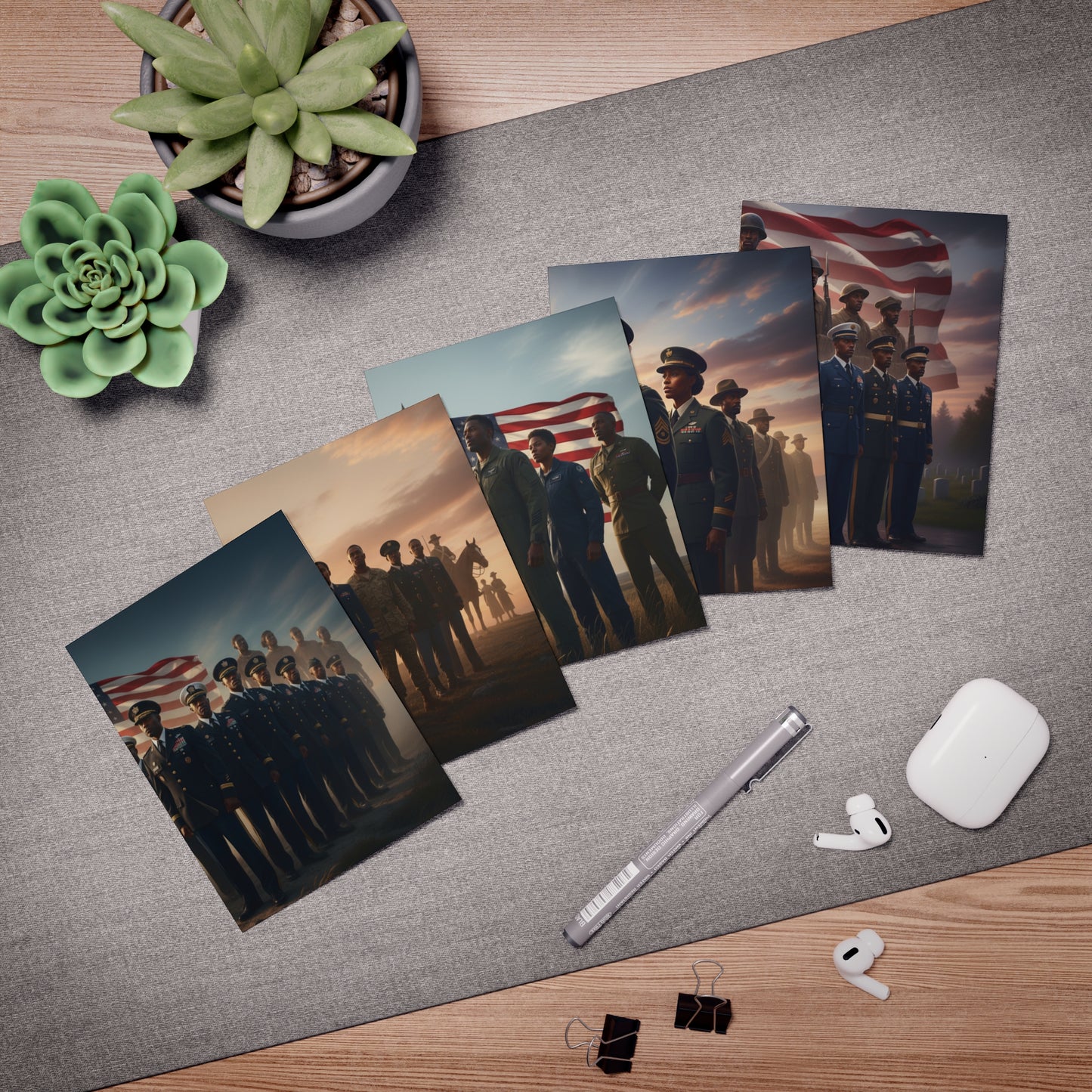 Honoring Black Military Service – Memorial Day Greeting Card Set 3/Multi-Design Greeting Cards (5-Pack)