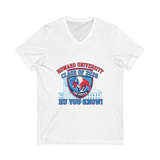 Howard University Class of 2026 Unisex V-Neck T-Shirt | The Mecca Incoming Class Tee