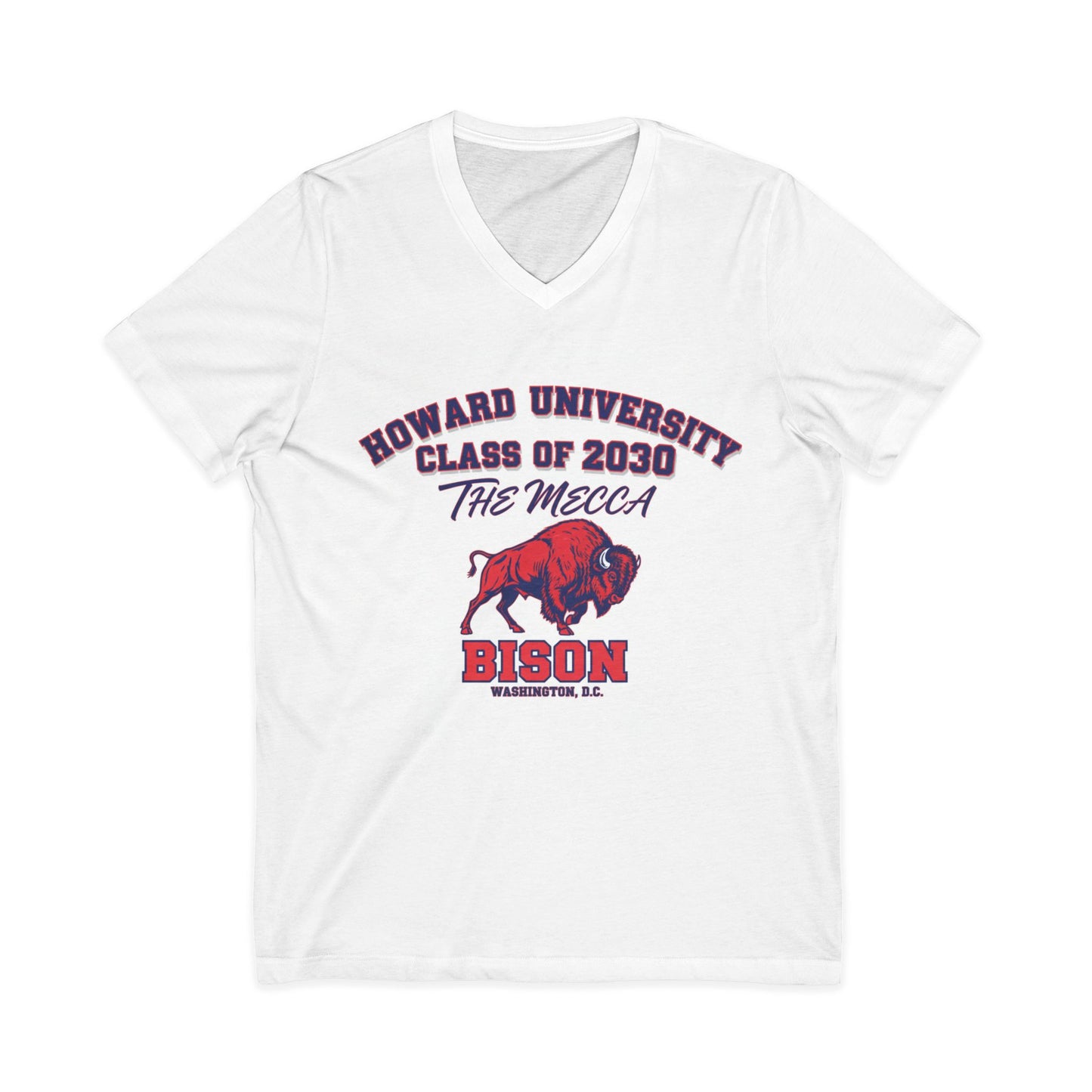 Howard University Class of 2030 Unisex V-Neck T-Shirt | The Mecca Incoming Class Tee