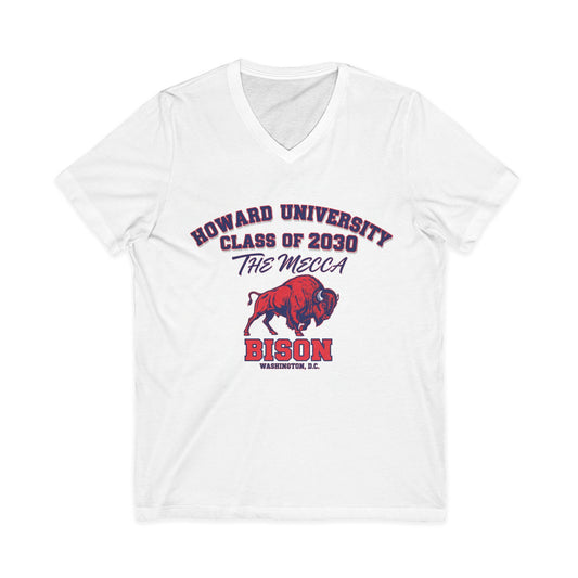 Howard University Class of 2030 Unisex V-Neck T-Shirt | The Mecca Incoming Class Tee