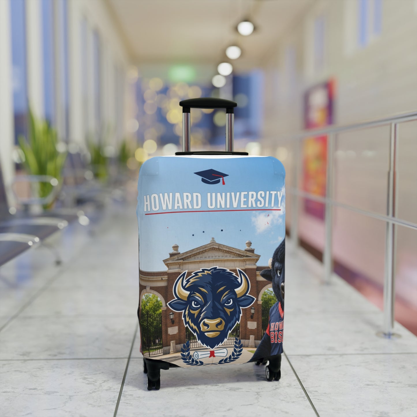 Howard University Bison Mascot Luggage Cover — College Travel Gear