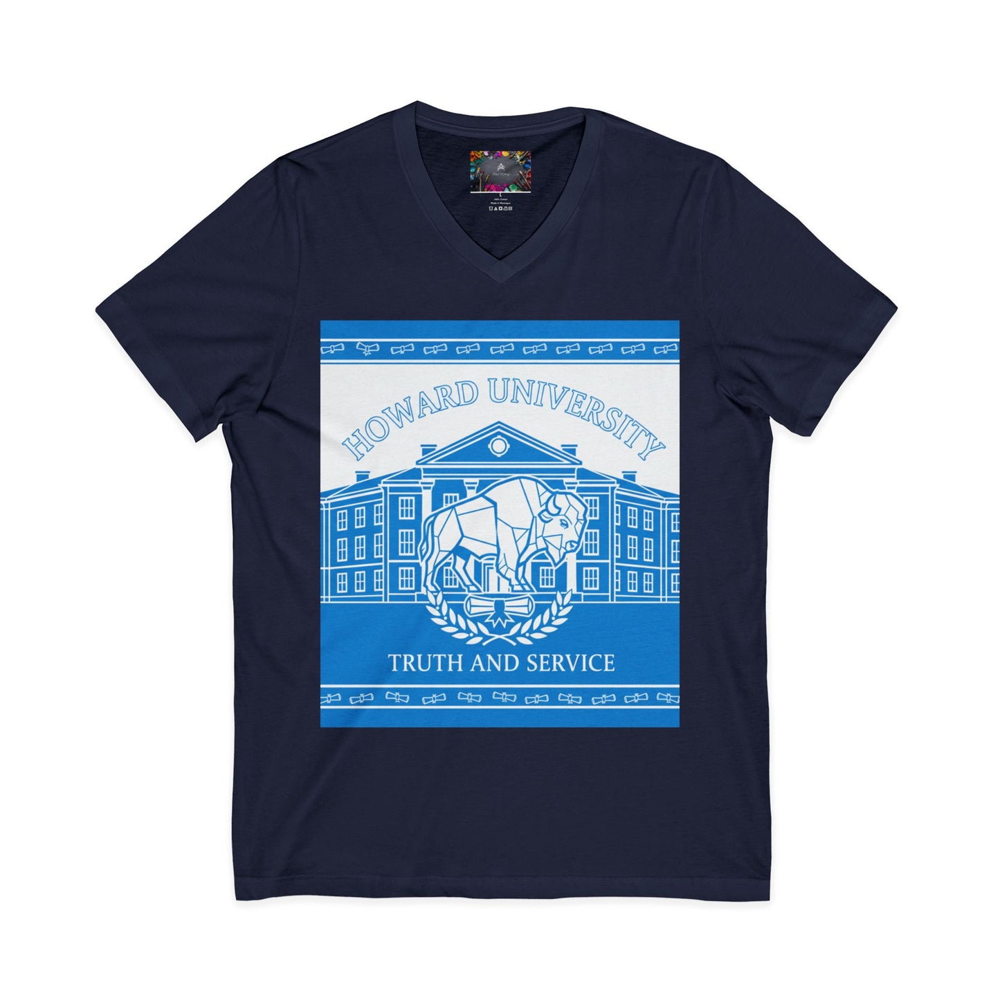Howard University/ Truth and Service Unisex V-Neck T-Shirt