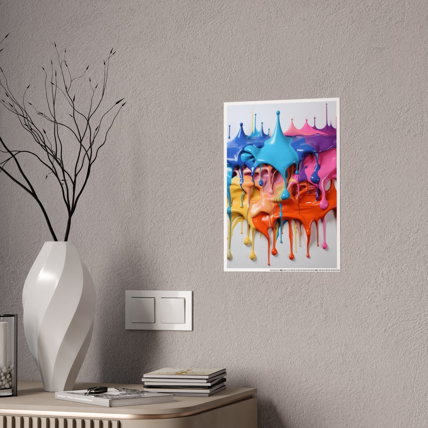 Gleaming Acrylic Abstract Poster: A Spectrum of Colorful Elegance