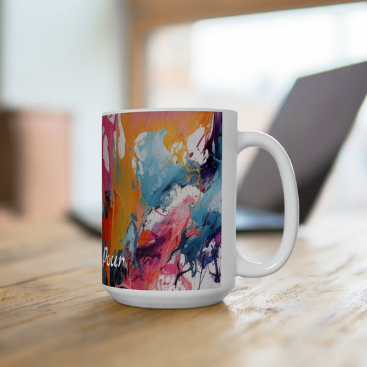Artsy Pour Ceramic Mug 15oz