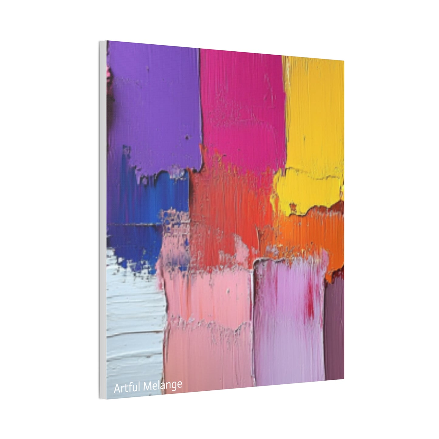 Acrylic Abstract Canvas Print - Homage to the Divine Nine/Gold Purple Pink and Green 4