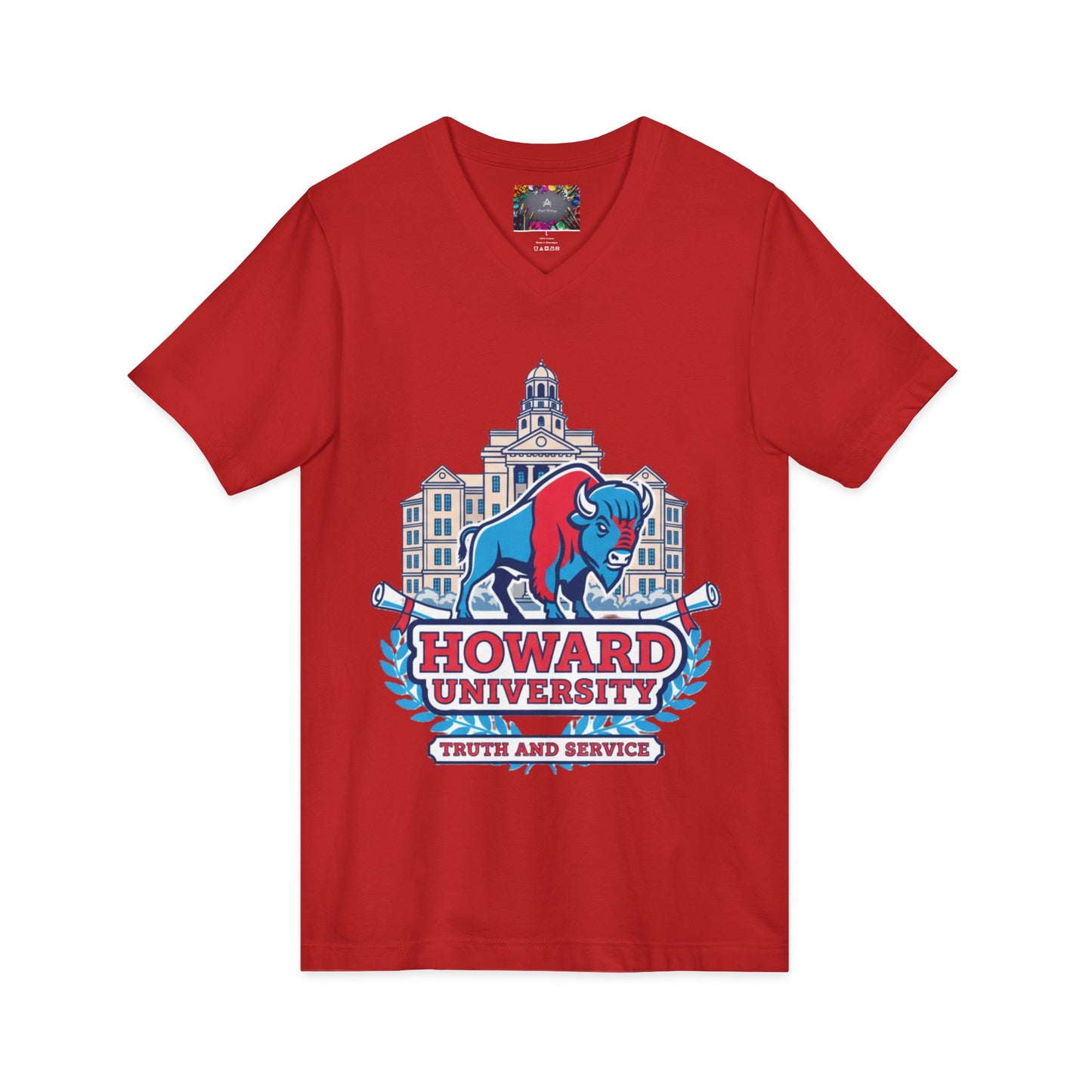Howard University/ Truth and Service Unisex V-Neck T-Shirt
