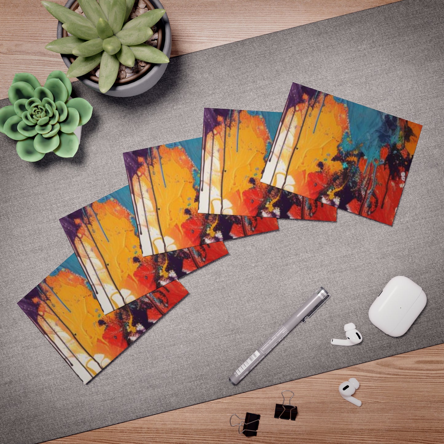 Elegance in Ink:  Abstract Art Note Card Set(5-Pack)