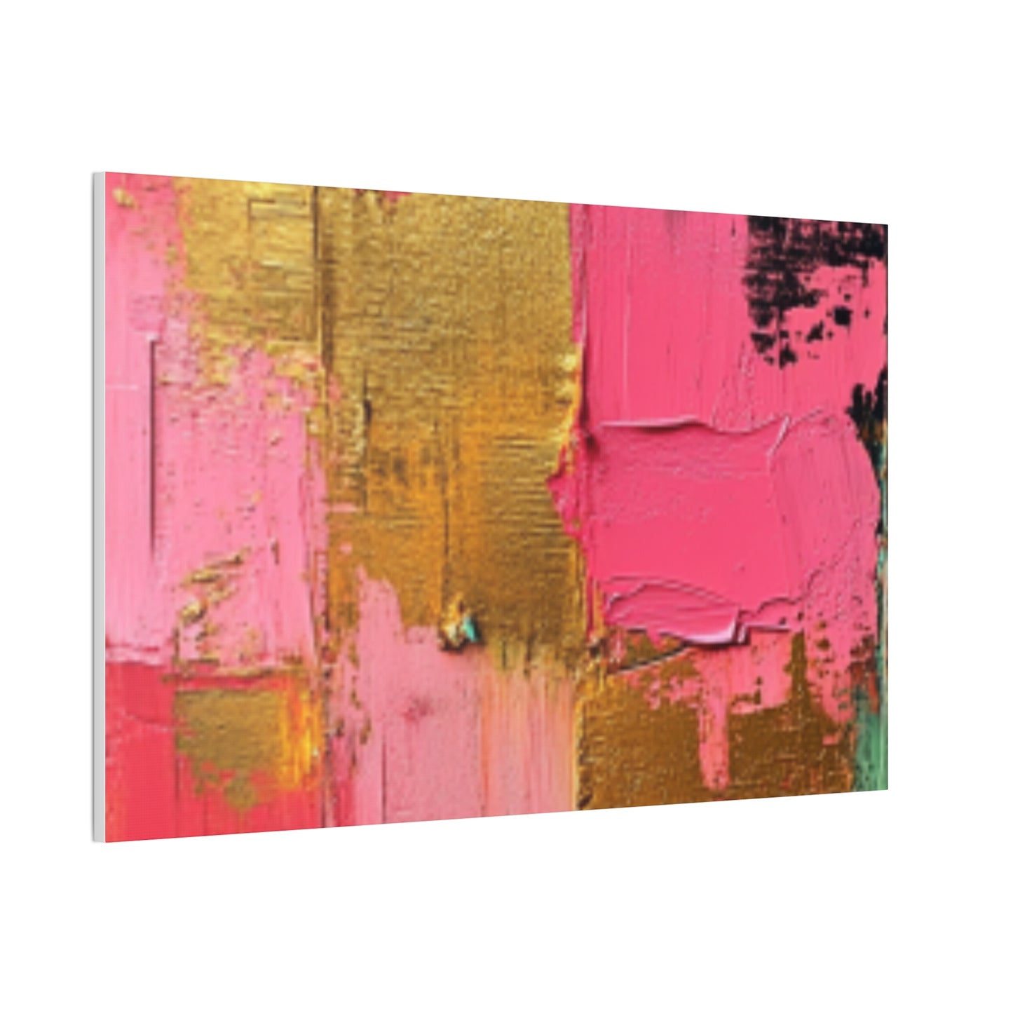 Acrylic Abstract Canvas Print - Homage to the Divine Nine/Pink Green Black and Gold 3