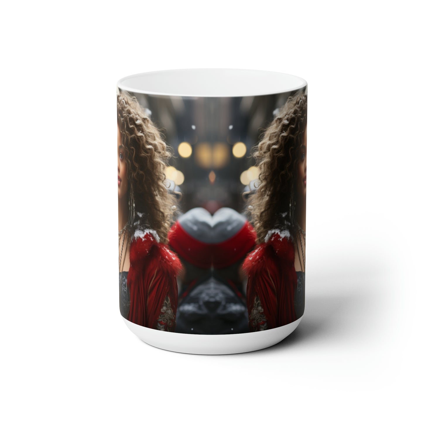 Princess Claus White Ceramic Holiday Mug 15oz
