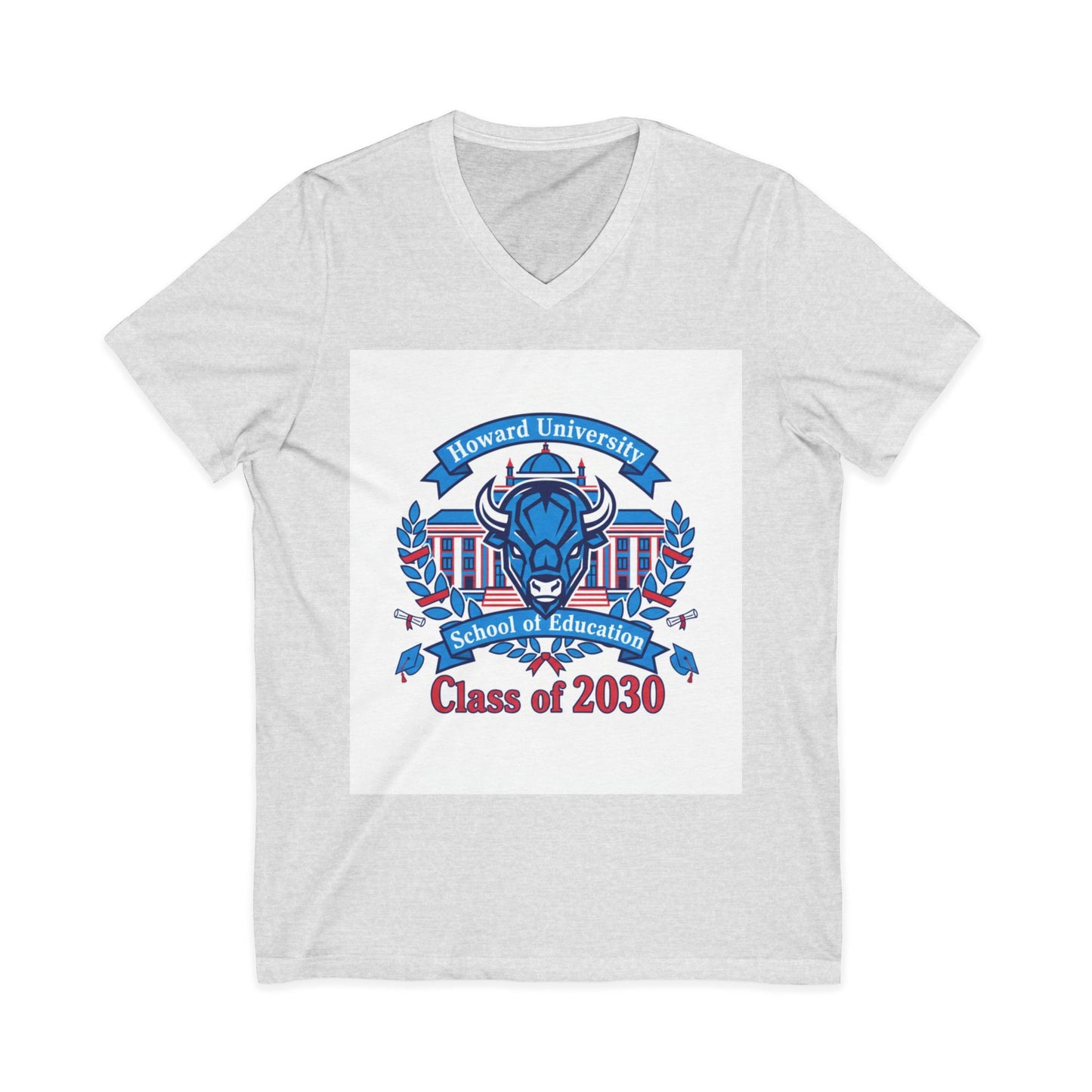 Howard University Class of 2030 Unisex V-Neck T-Shirt | The Mecca Incoming Class Tee