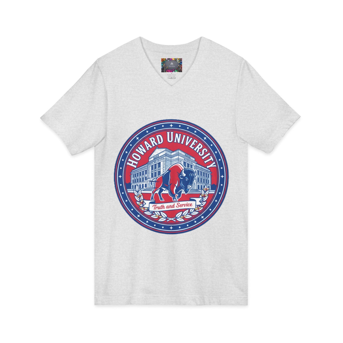 Howard University/ Truth and Service Unisex V-Neck T-Shirt 3