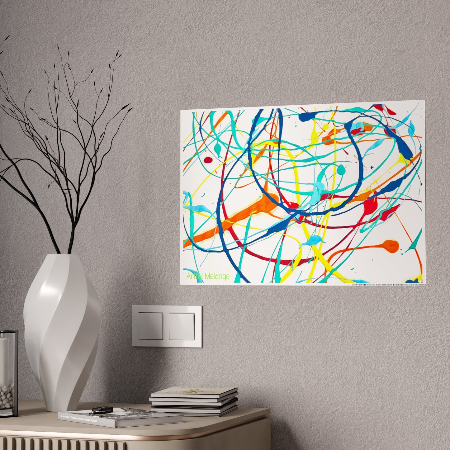 Gleaming Acrylic Abstract Poster: A Spectrum of Colorful Elegance