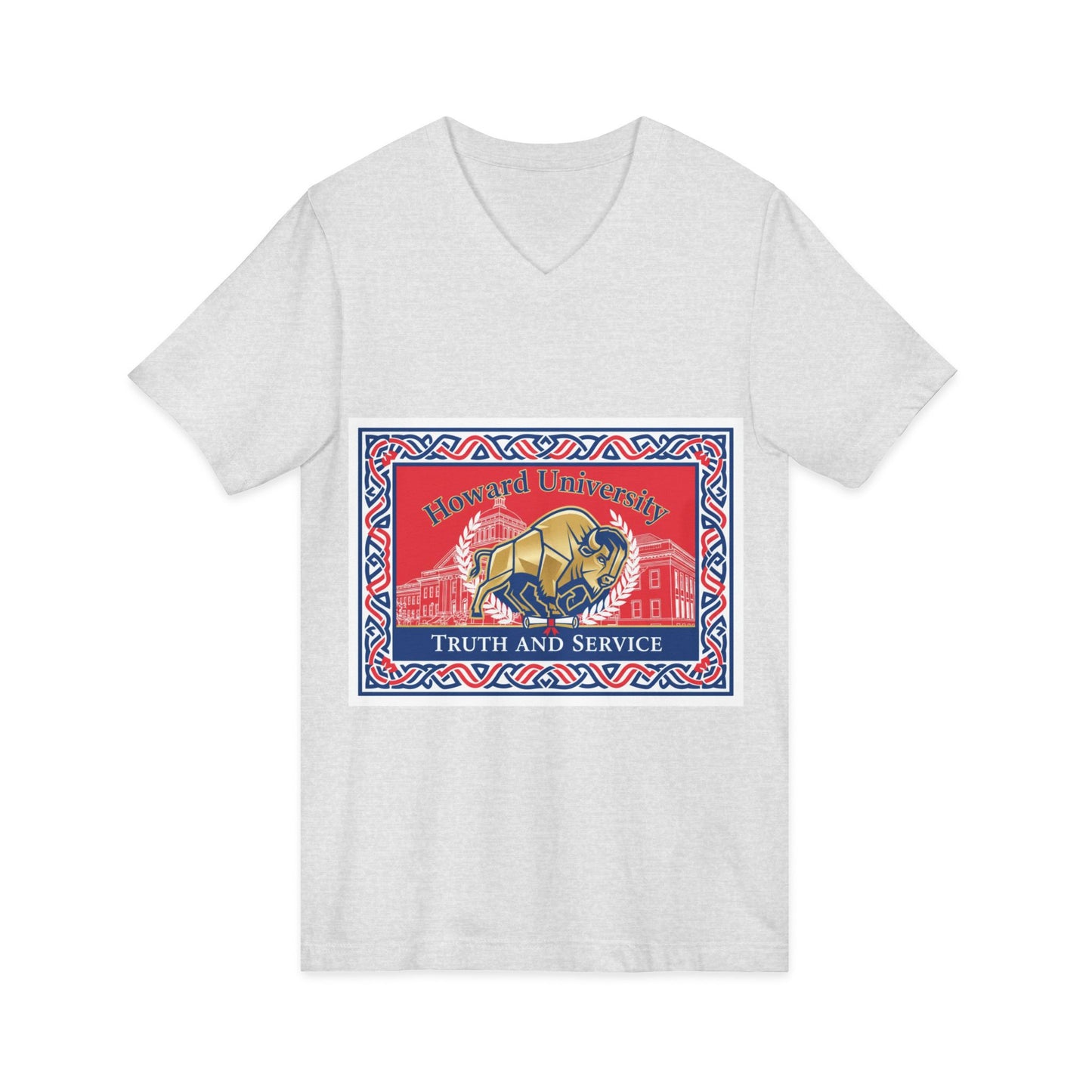 Howard University/ Truth and Service Unisex V-Neck T-Shirt