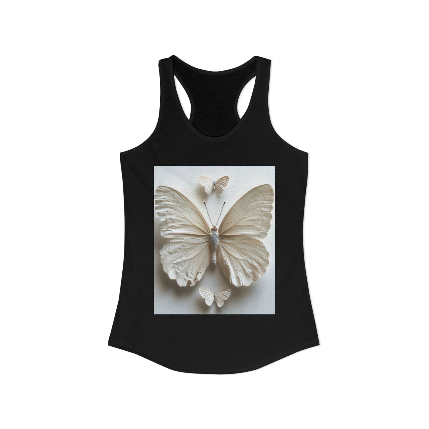 Flutter & Flow | Women's Razorback White T-Shirts with Artistic Butterflies 1