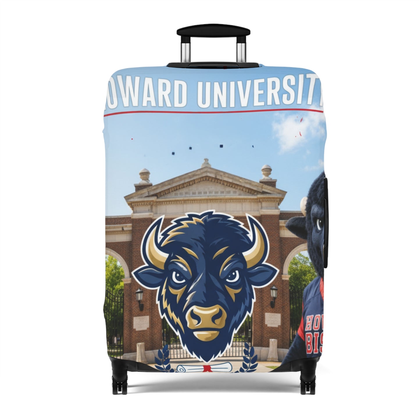 Howard University Bison Mascot Luggage Cover — College Travel Gear