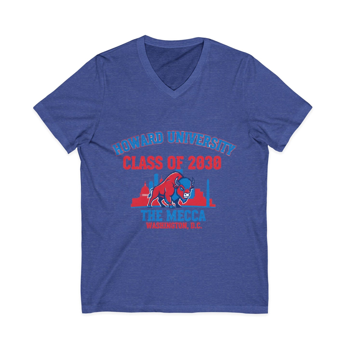 Howard University Class of 2030 Unisex V-Neck T-Shirt | The Mecca Incoming Class Tee