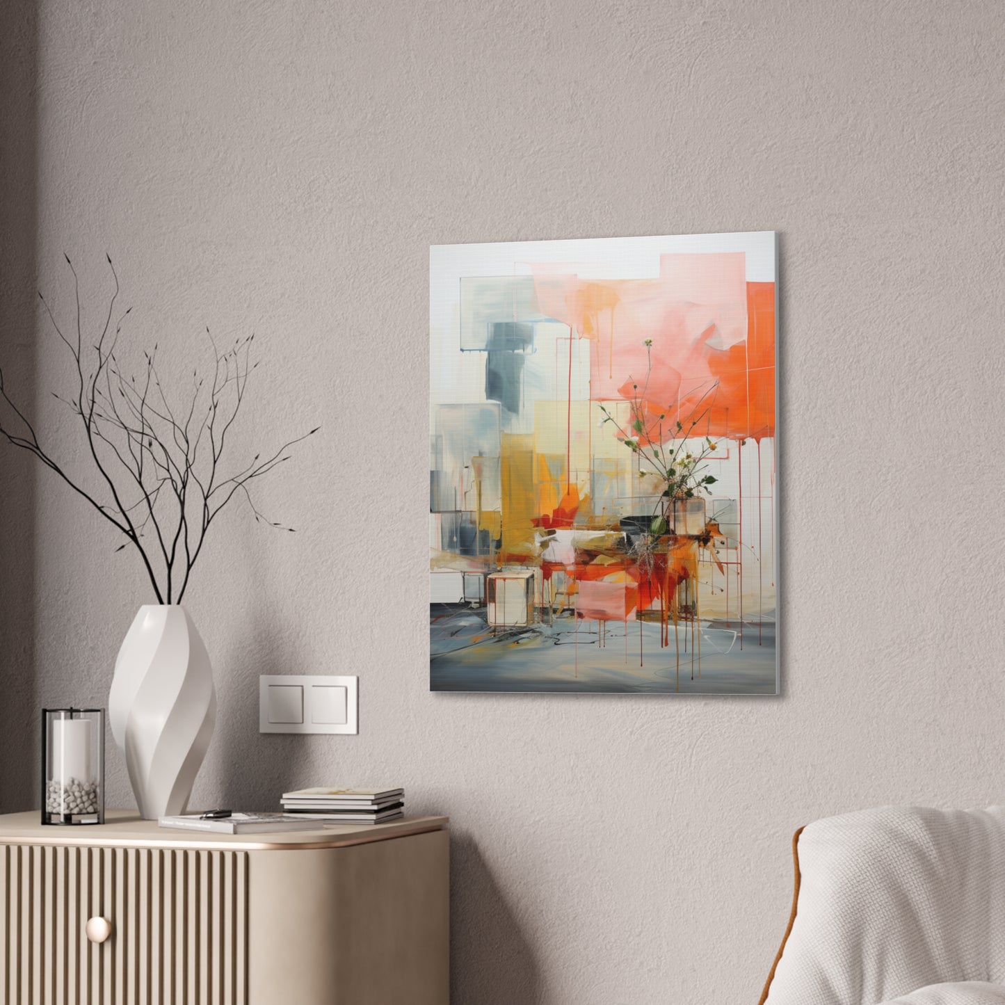 Timeless Elegance: Refined Muted Hues Canvas Print for Sophisticated Living Spaces