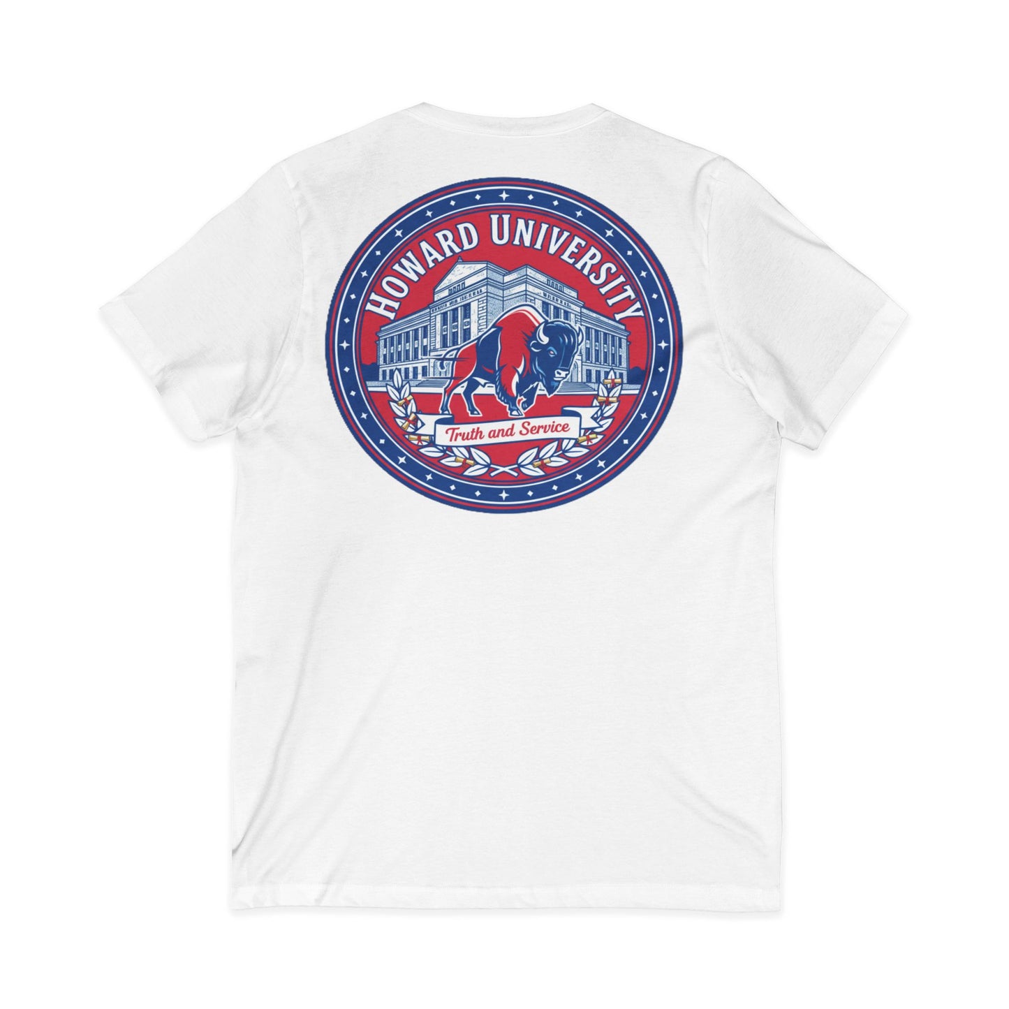 Howard University/ Truth and Service Unisex V-Neck T-Shirt 3
