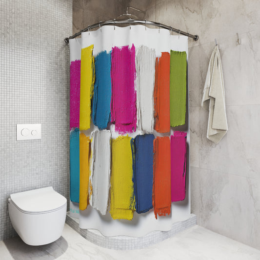 Canvas Cascade: Abstract Acrylic Art Shower Curtain Collection 262