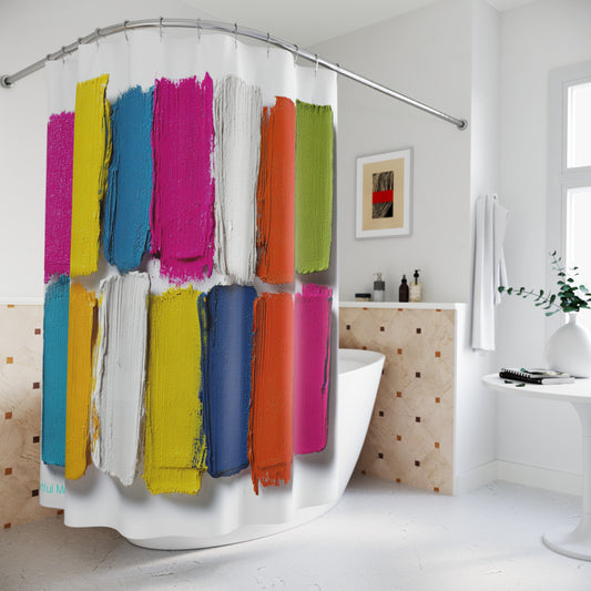Canvas Cascade: Abstract Acrylic Art Shower Curtain Collection 262