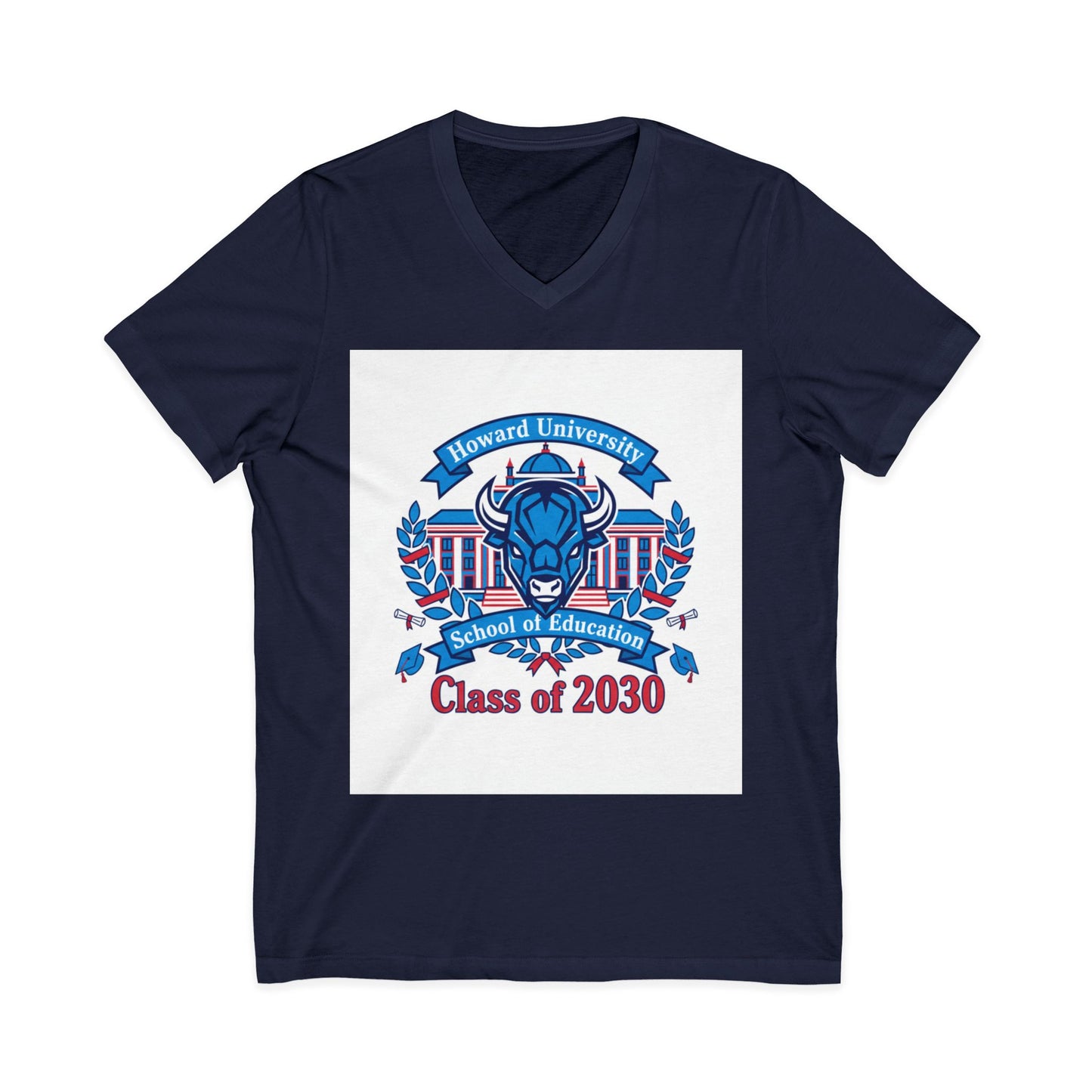 Howard University Class of 2030 Unisex V-Neck T-Shirt | The Mecca Incoming Class Tee