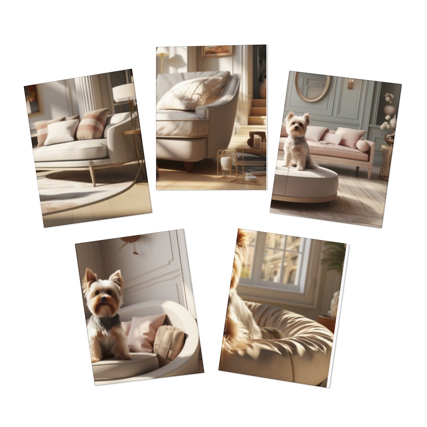 Regal Respite: A Yorkshire Terrier Reigns Supreme (5-Pack)